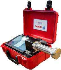 Portable FTIR spectrometer to detect unknown gases. Usable in the laboratory or specifically for site fire departments that normally rely on laboratory professionals.